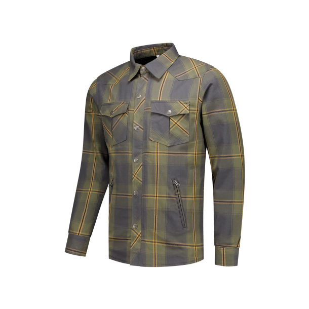 Rusty Stitches Neil Skjorte Gr�n/Bl�/Gul